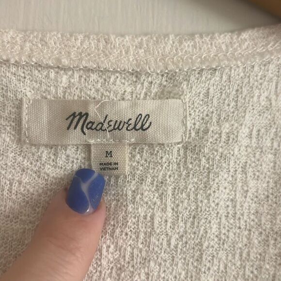 ✨Madewell Texture & Thread Tie Front Wrap Ivory  Sz Medium Top✨ - Picture 8 of 11